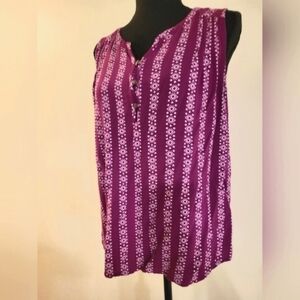Sonoma Purple Relaxed Buttoned Tank Top‎ (Size Small)